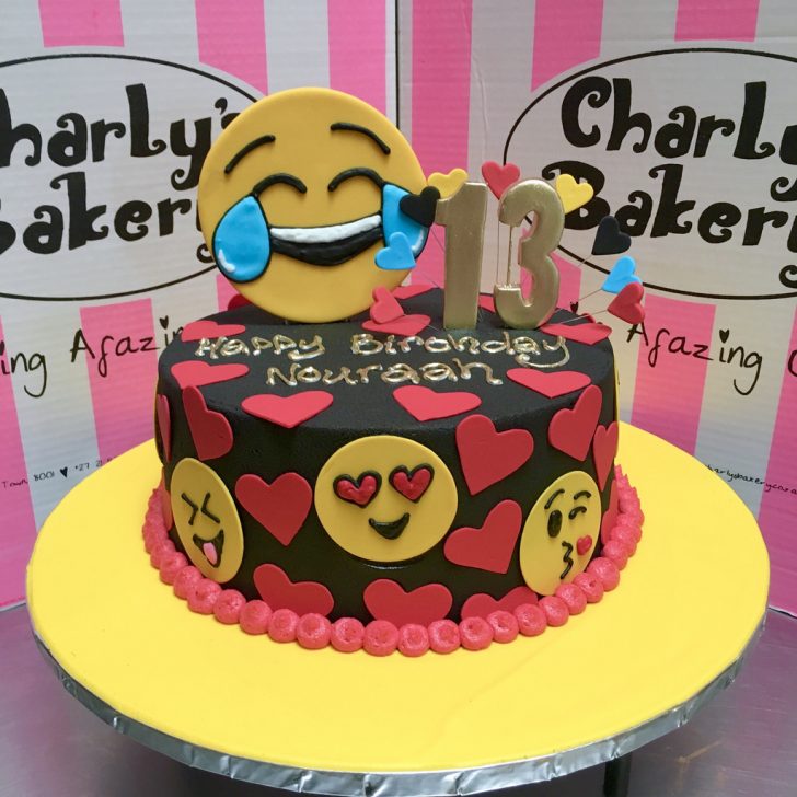 13 Birthday Cake Emoji Themed Single Tier 13th Birthday Cake Iced In Black Flickr 13 Birthday Cake Emoji Themed Single Tier 13th Birthday Cake Iced In Black Flickr