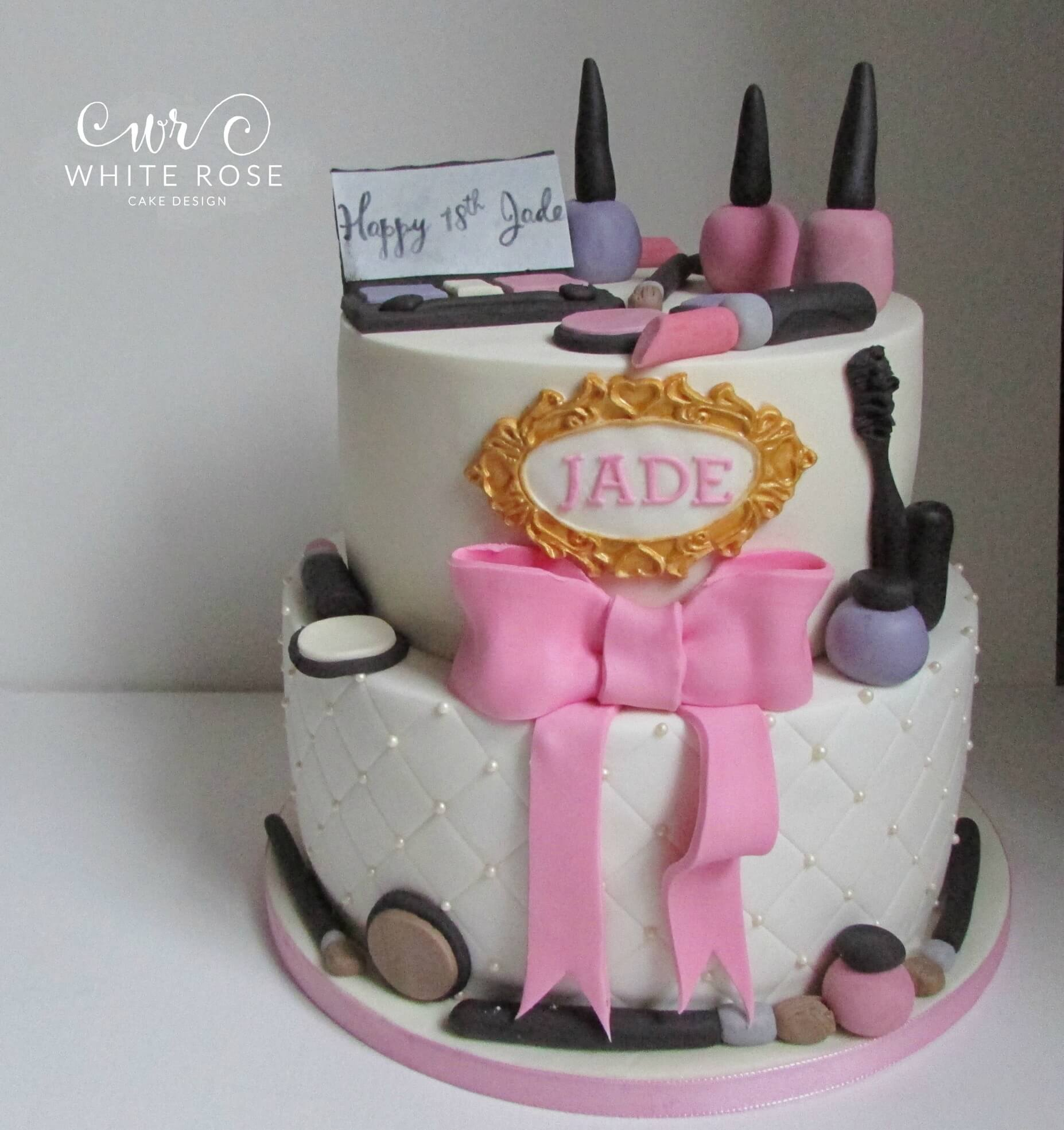 18th Birthday Cake Designs Two Tier Make Up Themed 18th Birthday