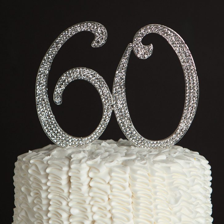 60Th Birthday Cake Toppers 60 Cake Topper For 60th Birthday Or Anniversary Silver Party 60Th Birthday Cake Toppers 60 Cake Topper For 60th Birthday Or Anniversary Silver Party