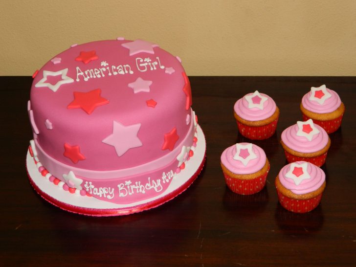 American Girl Birthday Cake American Girl Themed Birthday Cake With Cupcakes Cakes American American Girl Birthday Cake American Girl Themed Birthday Cake With Cupcakes Cakes American