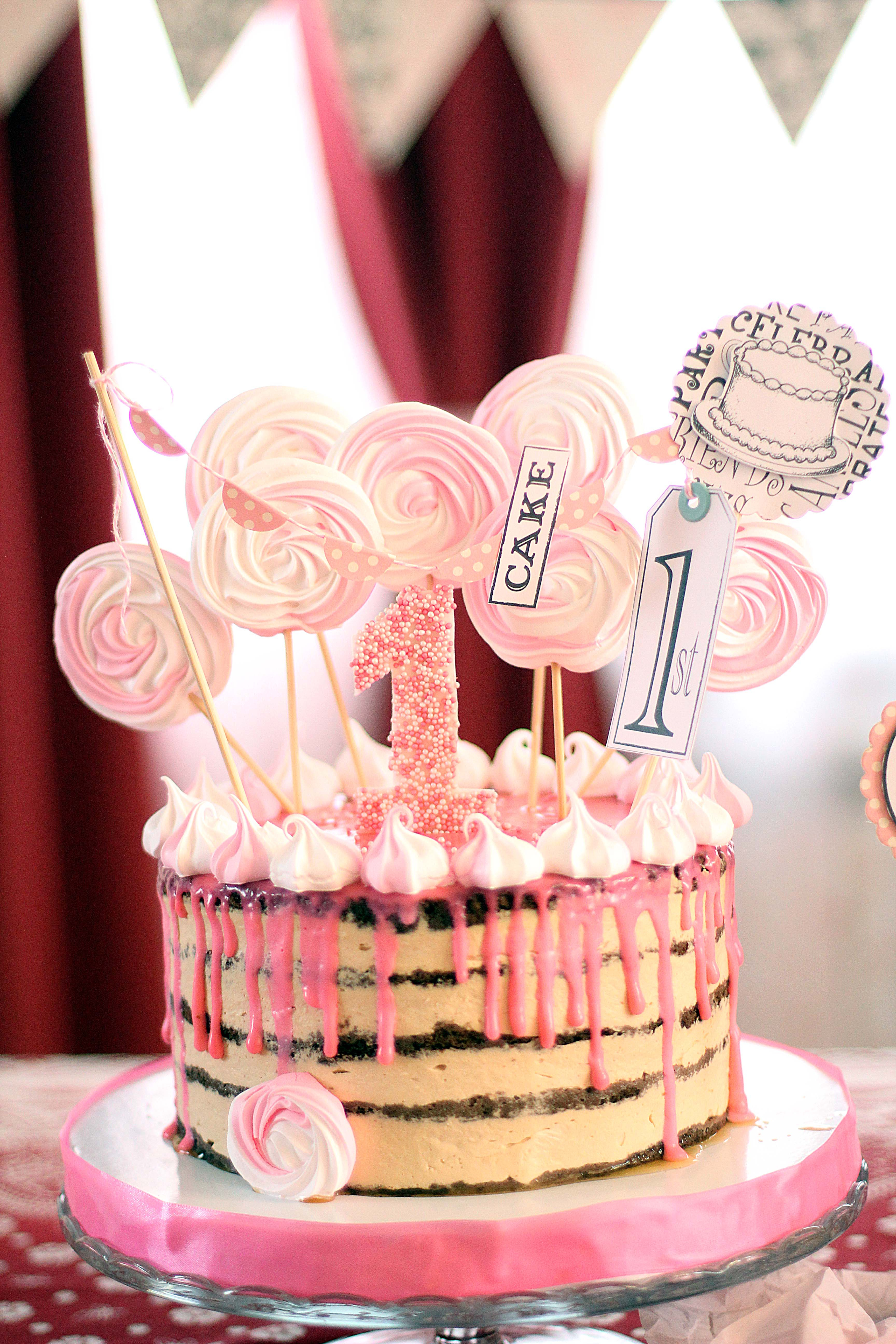 Baby Girl Birthday Cake 1st Birthday Diy Party Ideas And Crafting