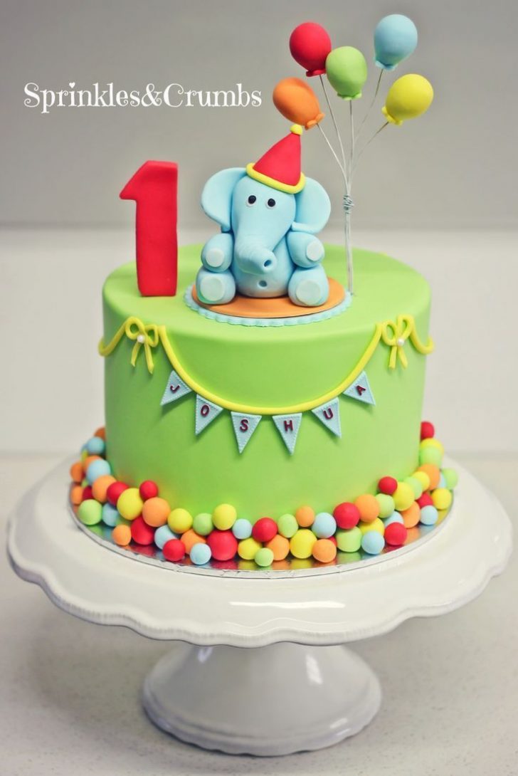 Balloon Birthday Cake A Colourful Circus Themed First Birthday Cake Featuring An Elephant Balloon Birthday Cake A Colourful Circus Themed First Birthday Cake Featuring An Elephant