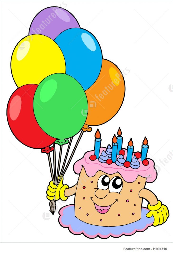 Balloon Birthday Cake Birthday Cake With Balloons Illustration Balloon Birthday Cake Birthday Cake With Balloons Illustration