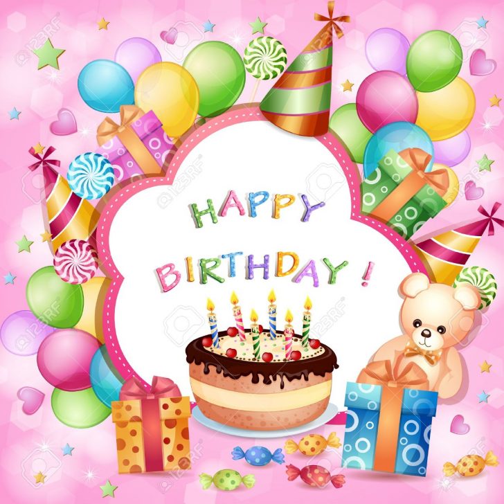 Balloon Birthday Cake Birthday Card With Birthday Cake Balloons And Gifts Royalty Free Balloon Birthday Cake Birthday Card With Birthday Cake Balloons And Gifts Royalty Free