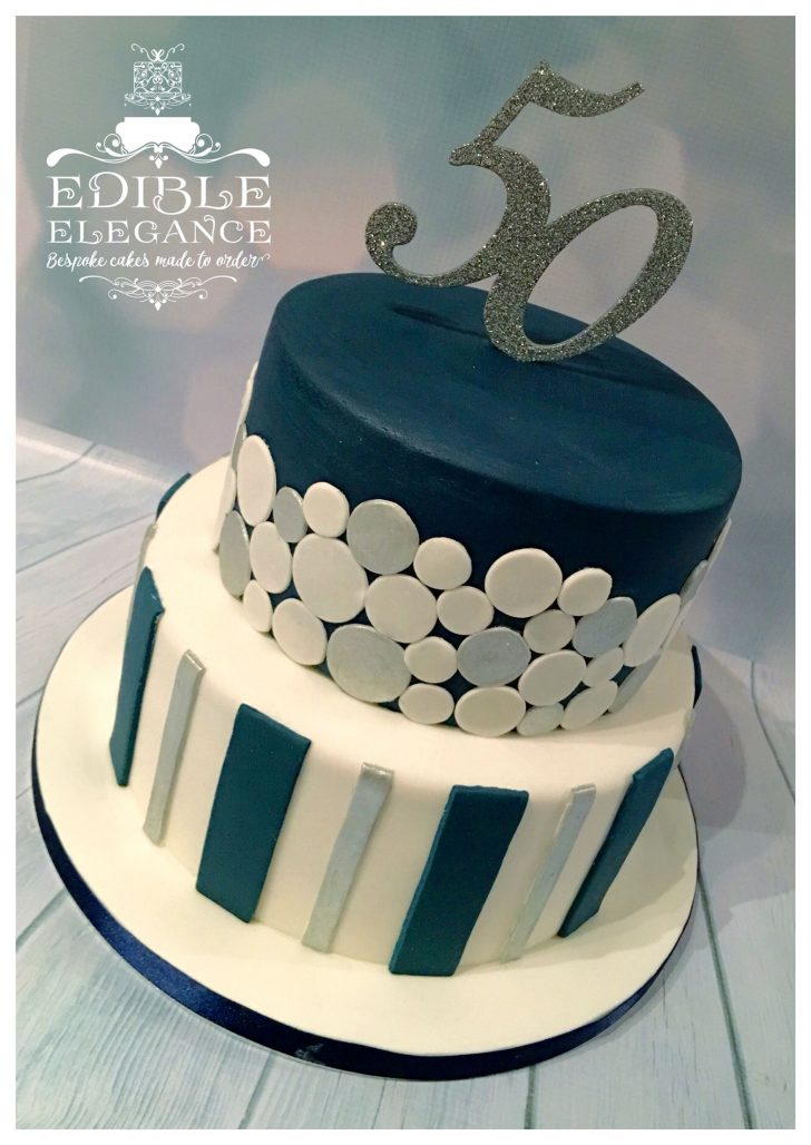 Birthday Cake Designs For Adults 50th Birthday Cake Contemporary Design In Masculine Blue White And Birthday Cake Designs For Adults 50th Birthday Cake Contemporary Design In Masculine Blue White And