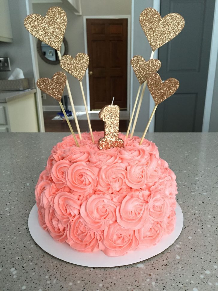 Birthday Cake For 1 Year Old First Birthday Cake Pink And Gold Decorations On A 1 Year Olds Birthday Cake For 1 Year Old First Birthday Cake Pink And Gold Decorations On A 1 Year Olds