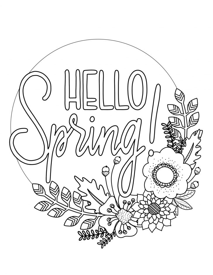 Coloring Pages Spring Printable Spring Coloring Page Over The Big Moon Coloring Pages Spring Printable Spring Coloring Page Over The Big Moon