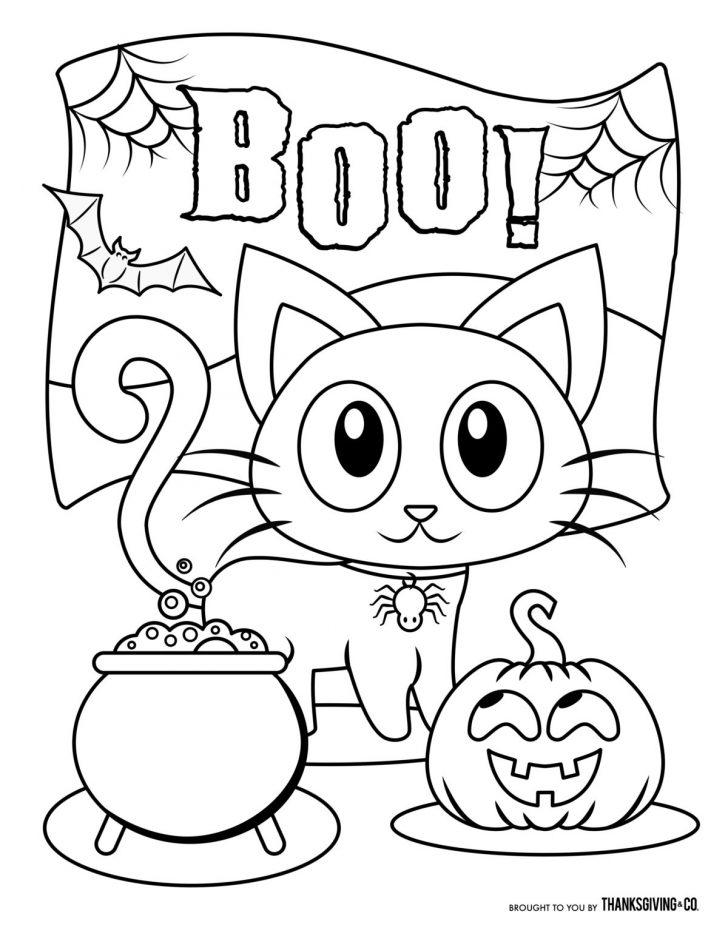 Cute Halloween Coloring Pages Small Kitten On Treat Table Boo Coloring Book Pages Print Color Craft Cute Halloween Coloring Pages Small Kitten On Treat Table Boo Coloring Book Pages Print Color Craft