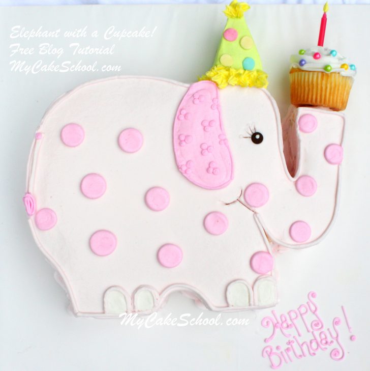Elephant Birthday Cakes Elephant With A Cupcake A Blog Tutorial My Cake School Elephant Birthday Cakes Elephant With A Cupcake A Blog Tutorial My Cake School
