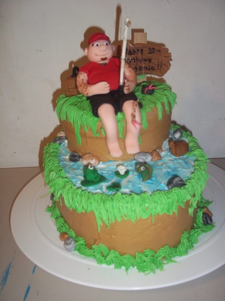 Fishing Birthday Cakes Big Guy Fishing Birthday Cake Cakecentral Fishing Birthday Cakes Big Guy Fishing Birthday Cake Cakecentral