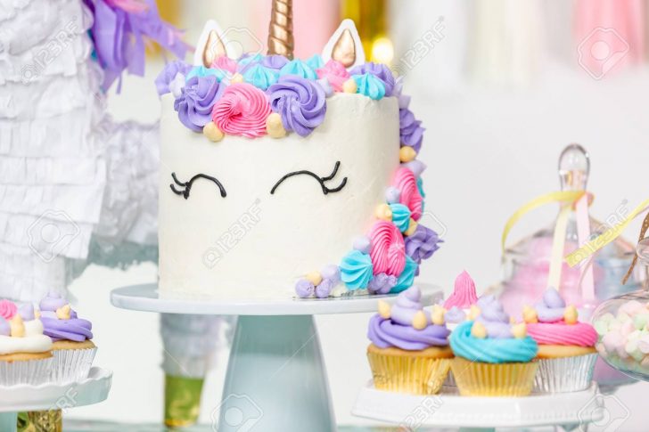 Girls Birthday Cake Little Girl Birthday Party Table With Unicorn Cake Cupcakes And Girls Birthday Cake Little Girl Birthday Party Table With Unicorn Cake Cupcakes And