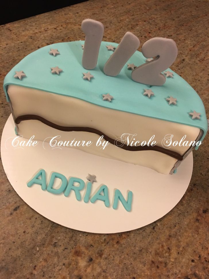 Half Birthday Cake Half Birthday Cake For Boy Cake Couture Nicole Solano Half Half Birthday Cake Half Birthday Cake For Boy Cake Couture Nicole Solano Half