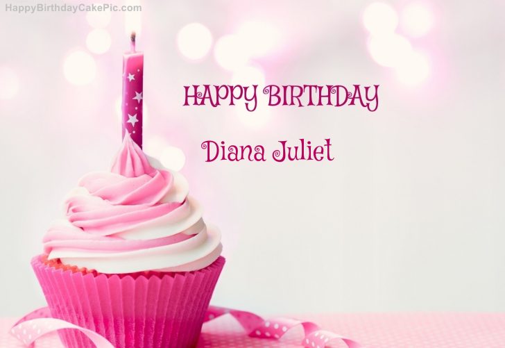 Happy Birthday Diana Cake Happy Birthday Cupcake Candle Pink Cake For Diana Juliet Happy Birthday Diana Cake Happy Birthday Cupcake Candle Pink Cake For Diana Juliet