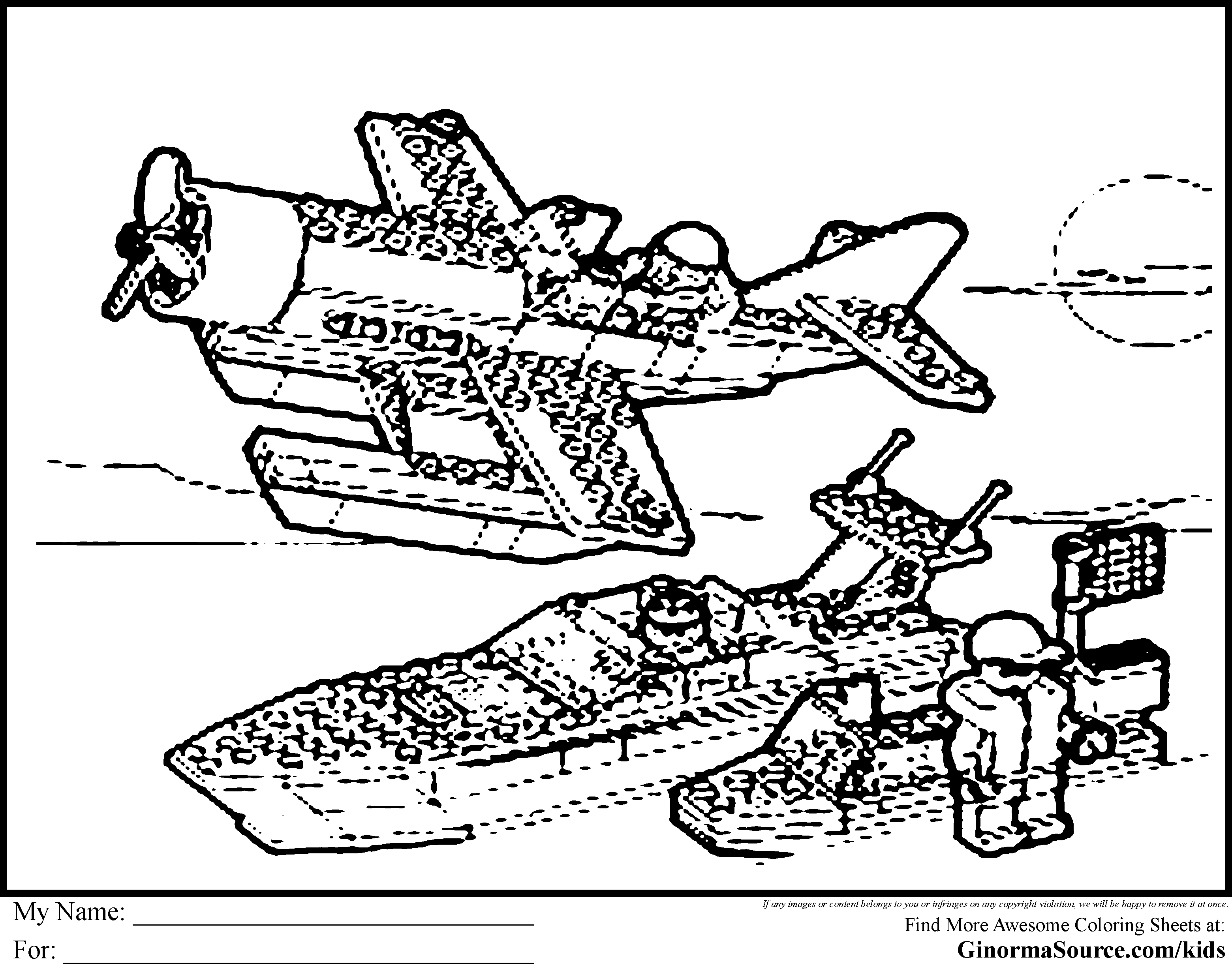 Lego Airplane Coloring Sheet - Aeroplanes Coloring Pages - Coloring