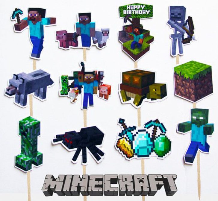 Minecraft Birthday Cake Toppers Minecraft Birthday Cake Toppers 8 Happy Birthday World Minecraft Birthday Cake Toppers Minecraft Birthday Cake Toppers 8 Happy Birthday World