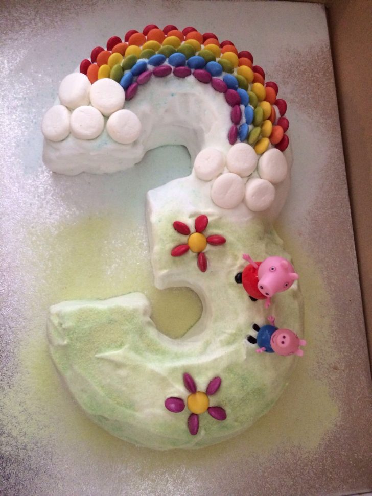 Number Birthday Cakes My Attempt At A Number 3 Peppa Pig Birthday Cake With Smartie Number Birthday Cakes My Attempt At A Number 3 Peppa Pig Birthday Cake With Smartie
