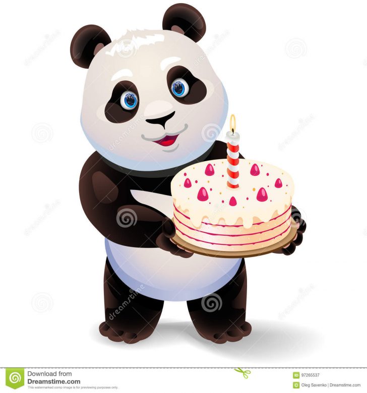 Panda Birthday Cake Panda Holding Birthday Cake Vector Clip Art Illustration With Panda Birthday Cake Panda Holding Birthday Cake Vector Clip Art Illustration With