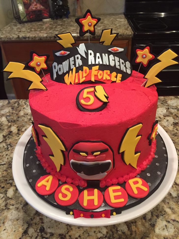 Power Rangers Birthday Cake Power Ranger Wild Force Cake In Red Buttercream For 5 Year Old Power Rangers Birthday Cake Power Ranger Wild Force Cake In Red Buttercream For 5 Year Old