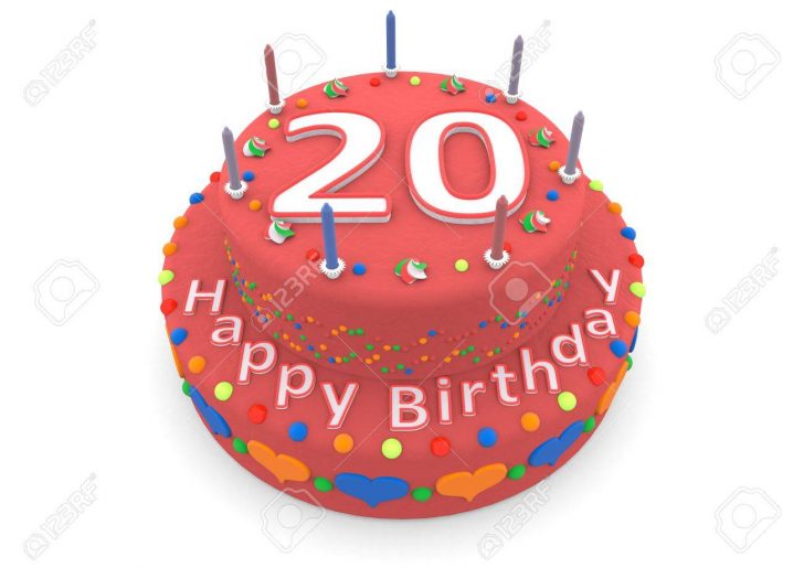 Red Birthday Cake A Red Birthday Cake With The Age And Happy Birthday Stock Photo Red Birthday Cake A Red Birthday Cake With The Age And Happy Birthday Stock Photo