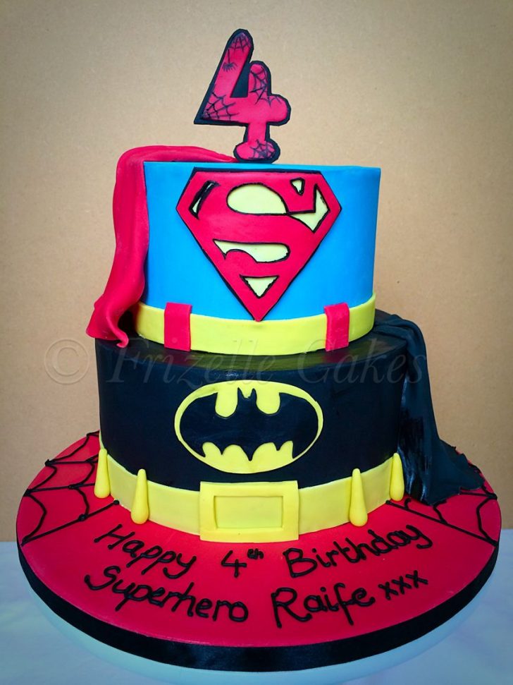 Superhero Birthday Cake Superhero Birthday Cake For A 4 Year Old Boy Superman And Batman Superhero Birthday Cake Superhero Birthday Cake For A 4 Year Old Boy Superman And Batman