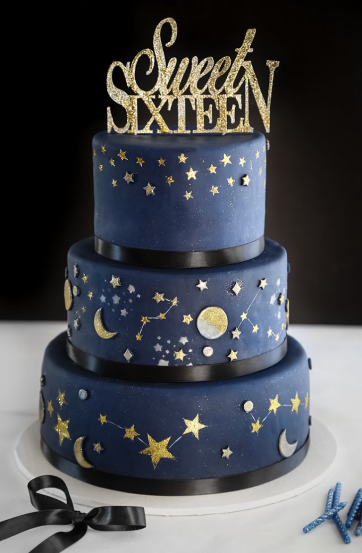 Sweet 16 Birthday Cake Celestial Sweet Sixteen Cake Sprinkle Bakes Sweet 16 Birthday Cake Celestial Sweet Sixteen Cake Sprinkle Bakes