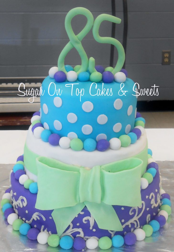 Turquoise Birthday Cake 3 Tier Turquoise Green And Purple Birthday Cake With Polka Dots Turquoise Birthday Cake 3 Tier Turquoise Green And Purple Birthday Cake With Polka Dots