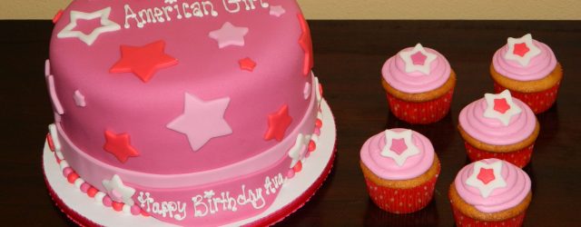 American Girl Birthday Cake American Girl Themed Birthday Cake With Cupcakes Cakes American