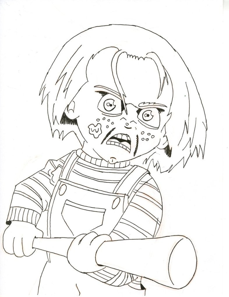 Chucky Coloring Pages Chucky Doll Coloring Pages Watsica