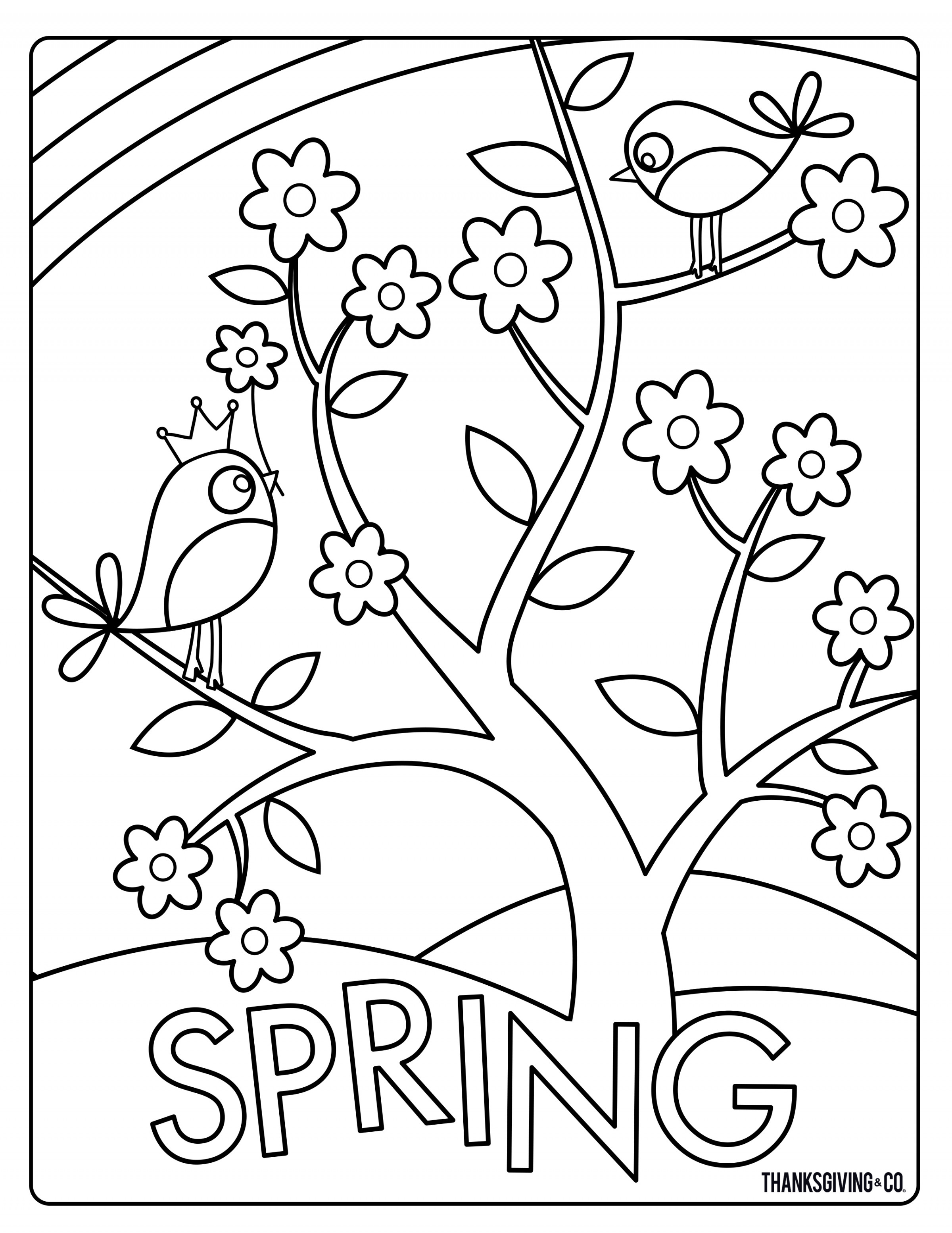 Coloring Pages Spring Sweet And Sunny Spring Easter Coloring Pages Thanksgiving