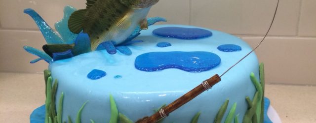 Fishing Birthday Cakes Fly Fishing Cake For My Hub Bass Jumping Out Of Water Bass