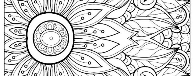 Flower Adult Coloring Pages Flower With Many Petals Flowers Adult Coloring Pages