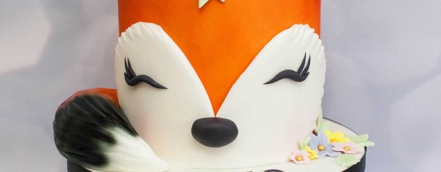 Fox Birthday Cake Sleepy Little Fox Cake For Little Girls 10th Birthday Cakes