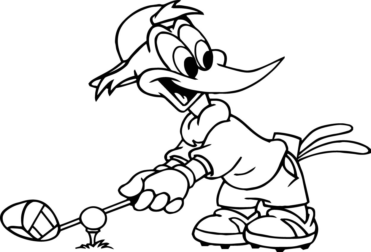 Golf Coloring Pages Woody Woodpecker Play Golf Coloring Page Wecoloringpage