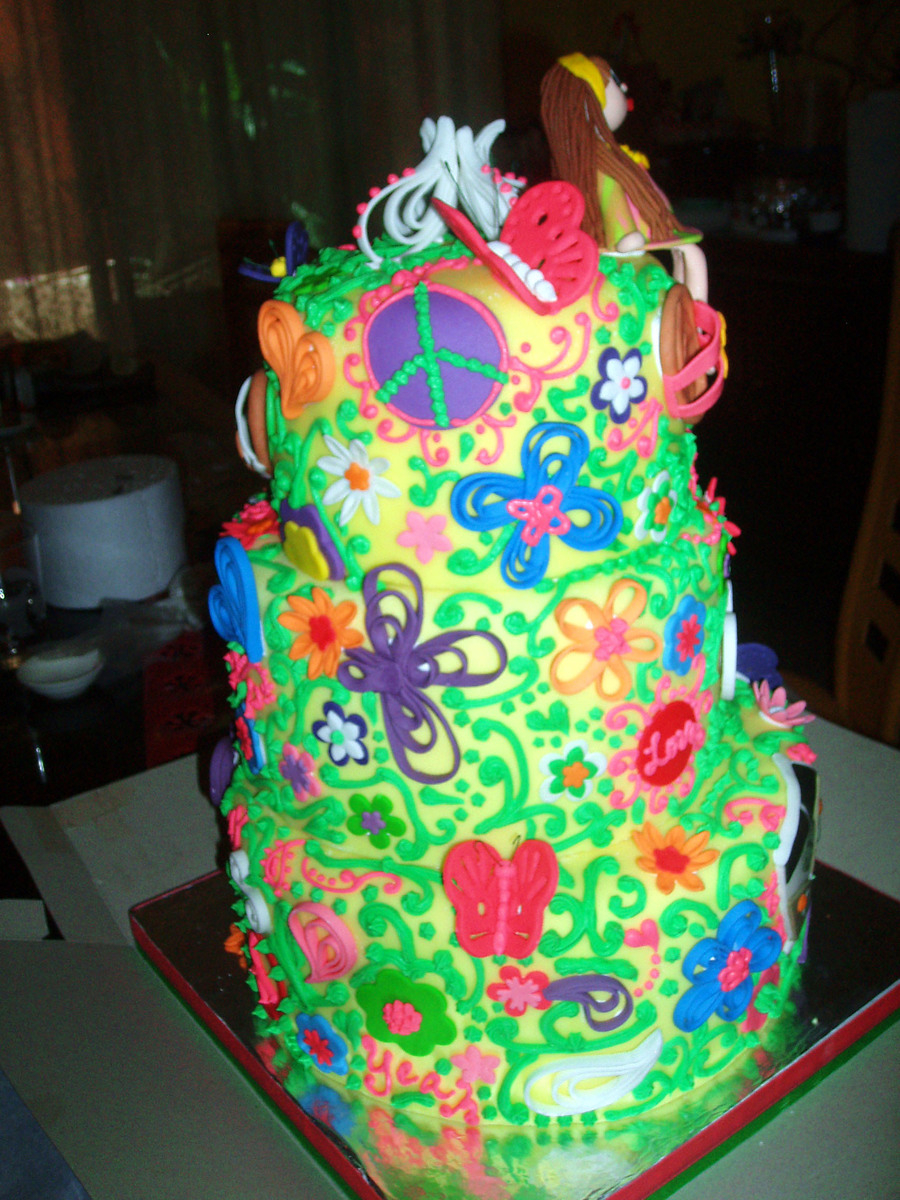 34 Elegant Photo Of Hippie Birthday Cake Albanysinsanity