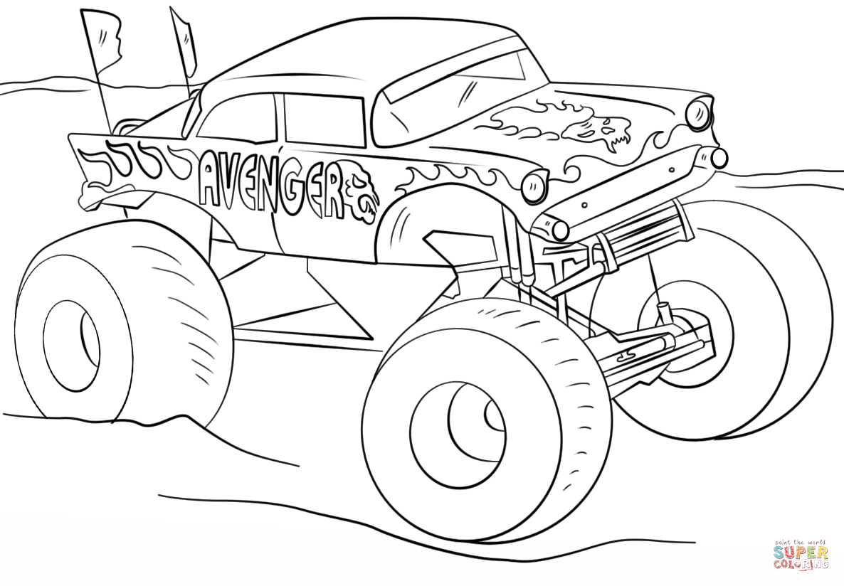 Inspiration Picture Of Monster Jam Coloring Pages Albanysinsanity