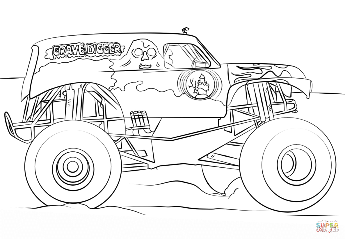 201 Cartoon Grave Digger Coloring Pages for Kids