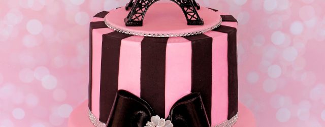 Paris Birthday Cake Parisian Theme Cake Pariscake Eiffeltower Pinkandblack Paris