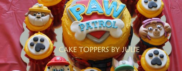 Paw Patrol Birthday Cake Toppers Do As A Giant Cupcake And Regulars W Paw Prints Char Paw Patrol