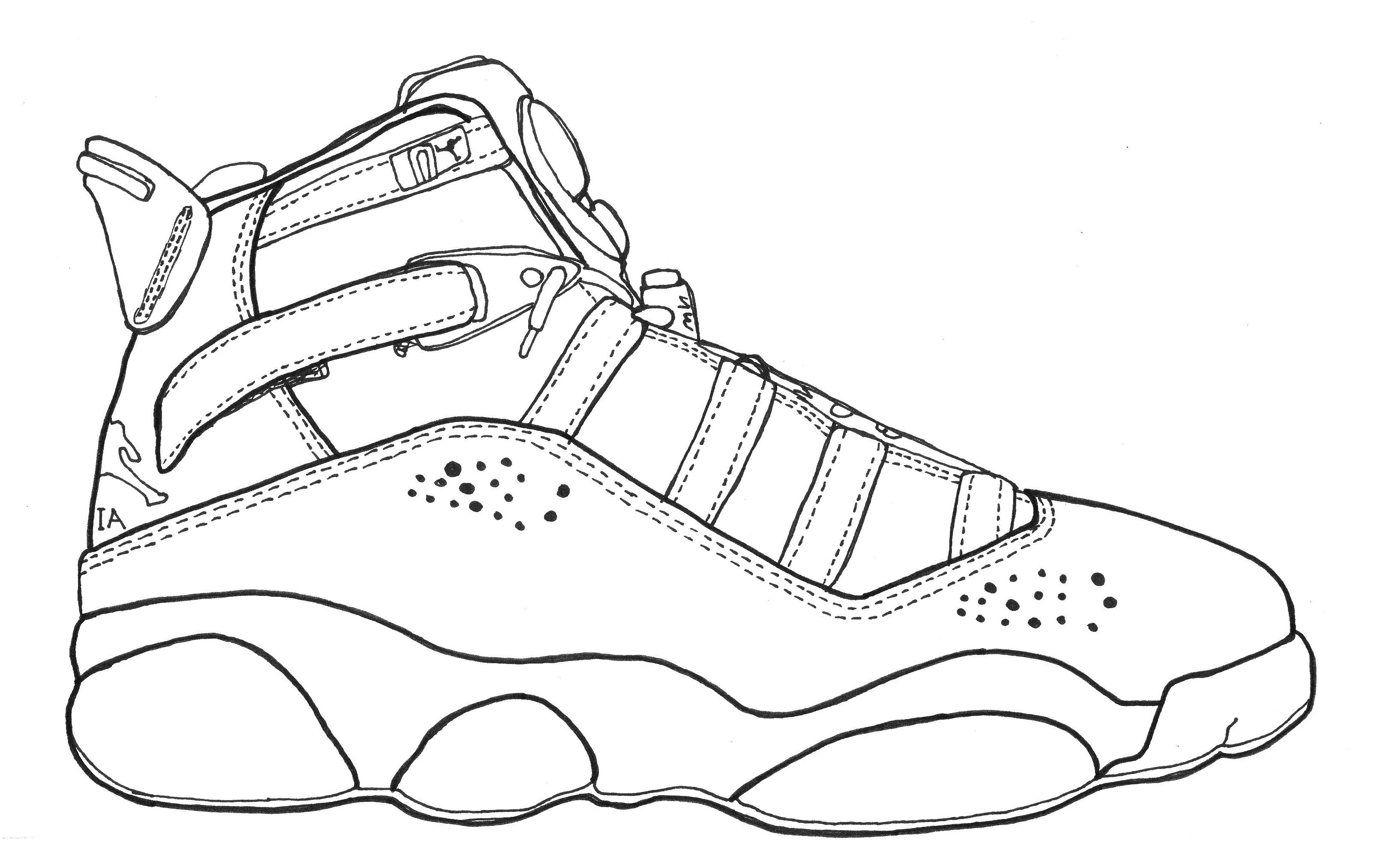 Air Jordan Shoe Drawing Sketch Coloring Page