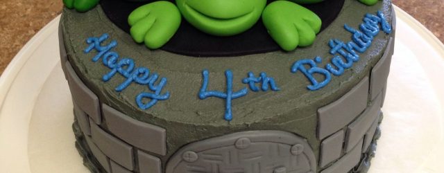 Teenage Mutant Ninja Turtle Birthday Cake Tmnt Cake I Made For My Sons 4th Birthday I Used Fondant For The
