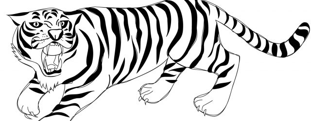 Tiger Coloring Page Roaring Tiger Coloring Page Free Printable Coloring Pages
